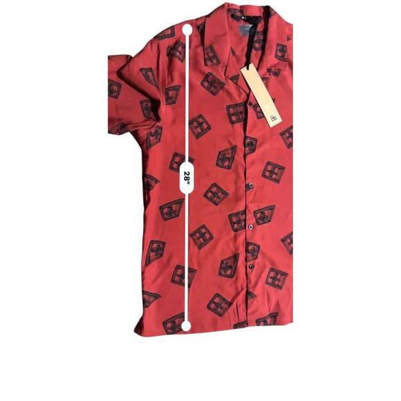Ksubi Mens 3d Print Resort Short Sleeve Button-up Camp Shirt Red Medium NWT - Picture 6 of 6